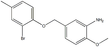 5-(2-bromo-4-methylphenoxymethyl)-2-methoxyaniline Struktur