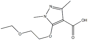 5-(2-ethoxyethoxy)-1,3-dimethyl-1H-pyrazole-4-carboxylic acid Struktur