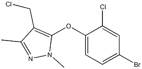 5-(4-bromo-2-chlorophenoxy)-4-(chloromethyl)-1,3-dimethyl-1H-pyrazole Struktur