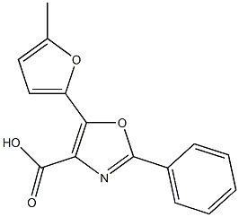 5-(5-methylfuran-2-yl)-2-phenyl-1,3-oxazole-4-carboxylic acid Struktur