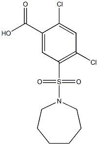 5-(azepane-1-sulfonyl)-2,4-dichlorobenzoic acid Struktur