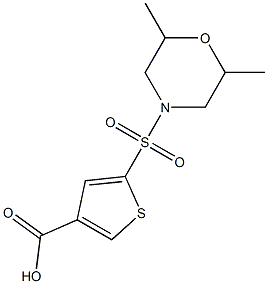 5-[(2,6-dimethylmorpholine-4-)sulfonyl]thiophene-3-carboxylic acid Struktur