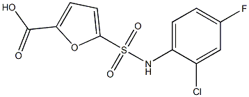 5-[(2-chloro-4-fluorophenyl)sulfamoyl]furan-2-carboxylic acid Struktur