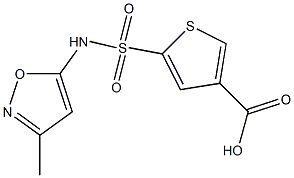 5-[(3-methyl-1,2-oxazol-5-yl)sulfamoyl]thiophene-3-carboxylic acid Struktur