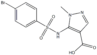 5-[(4-bromobenzene)sulfonamido]-1-methyl-1H-pyrazole-4-carboxylic acid Struktur