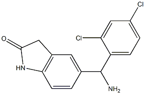 5-[amino(2,4-dichlorophenyl)methyl]-2,3-dihydro-1H-indol-2-one Struktur