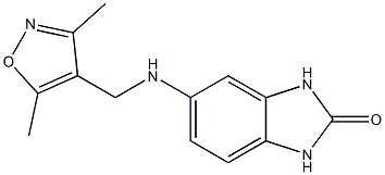 5-{[(3,5-dimethyl-1,2-oxazol-4-yl)methyl]amino}-2,3-dihydro-1H-1,3-benzodiazol-2-one Struktur