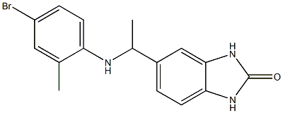 5-{1-[(4-bromo-2-methylphenyl)amino]ethyl}-2,3-dihydro-1H-1,3-benzodiazol-2-one Struktur