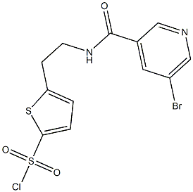 5-{2-[(5-bromopyridin-3-yl)formamido]ethyl}thiophene-2-sulfonyl chloride Struktur