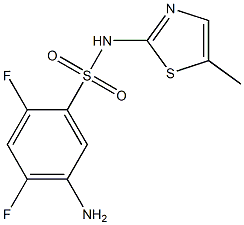 5-amino-2,4-difluoro-N-(5-methyl-1,3-thiazol-2-yl)benzene-1-sulfonamide Struktur