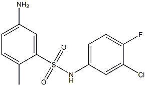 5-amino-N-(3-chloro-4-fluorophenyl)-2-methylbenzene-1-sulfonamide Struktur