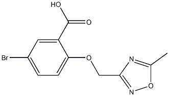 5-bromo-2-[(5-methyl-1,2,4-oxadiazol-3-yl)methoxy]benzoic acid Struktur