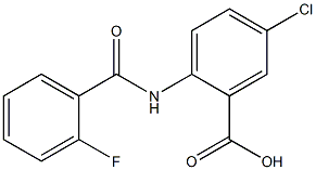 5-chloro-2-[(2-fluorobenzoyl)amino]benzoic acid Struktur