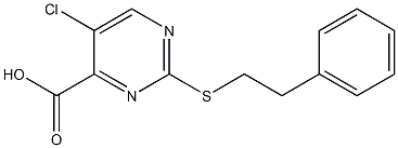 5-chloro-2-[(2-phenylethyl)thio]pyrimidine-4-carboxylic acid Struktur