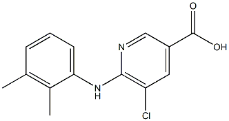 5-chloro-6-[(2,3-dimethylphenyl)amino]pyridine-3-carboxylic acid Struktur