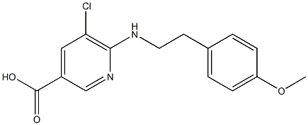 5-chloro-6-{[2-(4-methoxyphenyl)ethyl]amino}pyridine-3-carboxylic acid Struktur