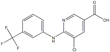 5-chloro-6-{[3-(trifluoromethyl)phenyl]amino}pyridine-3-carboxylic acid Struktur