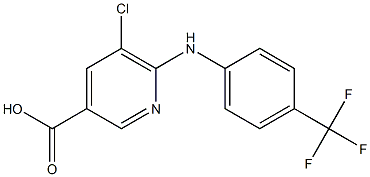 5-chloro-6-{[4-(trifluoromethyl)phenyl]amino}pyridine-3-carboxylic acid Struktur