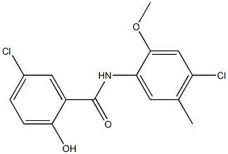 5-chloro-N-(4-chloro-2-methoxy-5-methylphenyl)-2-hydroxybenzamide Struktur