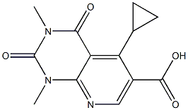 5-cyclopropyl-1,3-dimethyl-2,4-dioxo-1H,2H,3H,4H-pyrido[2,3-d]pyrimidine-6-carboxylic acid Struktur