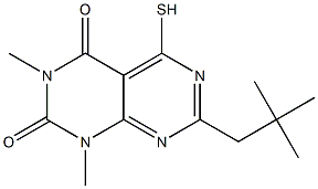 5-mercapto-1,3-dimethyl-7-neopentylpyrimido[4,5-d]pyrimidine-2,4(1H,3H)-dione Struktur