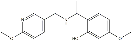 5-methoxy-2-(1-{[(6-methoxypyridin-3-yl)methyl]amino}ethyl)phenol Struktur