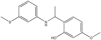 5-methoxy-2-(1-{[3-(methylsulfanyl)phenyl]amino}ethyl)phenol Struktur