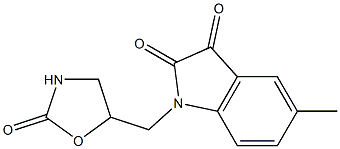 5-methyl-1-[(2-oxo-1,3-oxazolidin-5-yl)methyl]-2,3-dihydro-1H-indole-2,3-dione Struktur