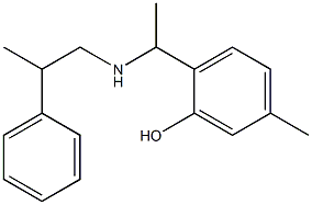 5-methyl-2-{1-[(2-phenylpropyl)amino]ethyl}phenol Struktur