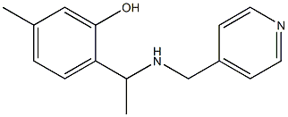 5-methyl-2-{1-[(pyridin-4-ylmethyl)amino]ethyl}phenol Struktur