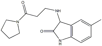 5-methyl-3-{[3-oxo-3-(pyrrolidin-1-yl)propyl]amino}-2,3-dihydro-1H-indol-2-one Struktur