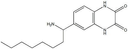 6-(1-aminooctyl)-1,2,3,4-tetrahydroquinoxaline-2,3-dione Struktur