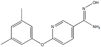 6-(3,5-dimethylphenoxy)-N'-hydroxypyridine-3-carboximidamide Struktur