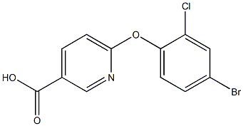 6-(4-bromo-2-chlorophenoxy)pyridine-3-carboxylic acid Struktur