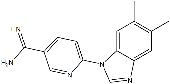 6-(5,6-dimethyl-1H-benzimidazol-1-yl)pyridine-3-carboximidamide Struktur