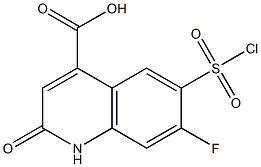 6-(chlorosulfonyl)-7-fluoro-2-oxo-1,2-dihydroquinoline-4-carboxylic acid Struktur