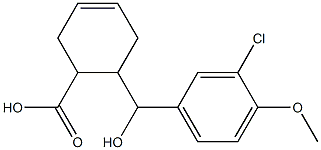 6-[(3-chloro-4-methoxyphenyl)(hydroxy)methyl]cyclohex-3-ene-1-carboxylic acid Struktur