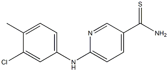 6-[(3-chloro-4-methylphenyl)amino]pyridine-3-carbothioamide Struktur