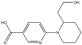 6-[2-(2-hydroxyethyl)piperidin-1-yl]pyridine-3-carboxylic acid Struktur