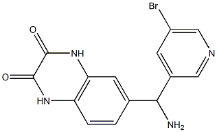 6-[amino(5-bromopyridin-3-yl)methyl]-1,2,3,4-tetrahydroquinoxaline-2,3-dione Struktur