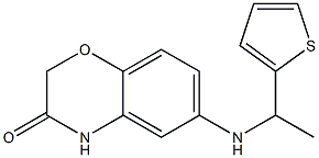 6-{[1-(thiophen-2-yl)ethyl]amino}-3,4-dihydro-2H-1,4-benzoxazin-3-one Struktur