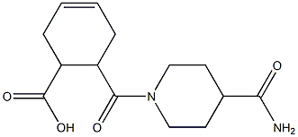 6-{[4-(aminocarbonyl)piperidin-1-yl]carbonyl}cyclohex-3-ene-1-carboxylic acid Struktur