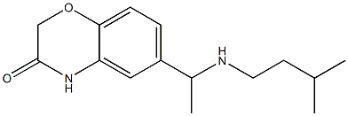 6-{1-[(3-methylbutyl)amino]ethyl}-3,4-dihydro-2H-1,4-benzoxazin-3-one Struktur