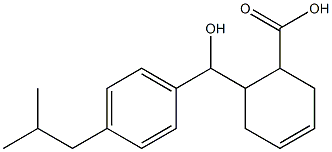 6-{hydroxy[4-(2-methylpropyl)phenyl]methyl}cyclohex-3-ene-1-carboxylic acid Struktur