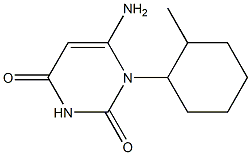 6-amino-1-(2-methylcyclohexyl)-1,2,3,4-tetrahydropyrimidine-2,4-dione Struktur