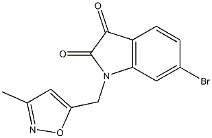 6-bromo-1-[(3-methyl-1,2-oxazol-5-yl)methyl]-2,3-dihydro-1H-indole-2,3-dione Struktur