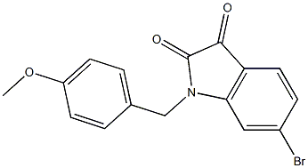 6-bromo-1-[(4-methoxyphenyl)methyl]-2,3-dihydro-1H-indole-2,3-dione Struktur