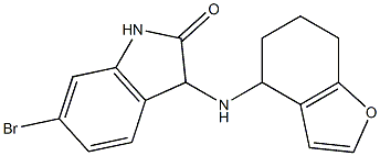 6-bromo-3-(4,5,6,7-tetrahydro-1-benzofuran-4-ylamino)-2,3-dihydro-1H-indol-2-one Struktur