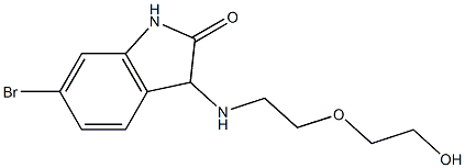 6-bromo-3-{[2-(2-hydroxyethoxy)ethyl]amino}-2,3-dihydro-1H-indol-2-one Struktur