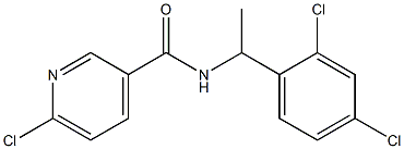 6-chloro-N-[1-(2,4-dichlorophenyl)ethyl]pyridine-3-carboxamide Struktur